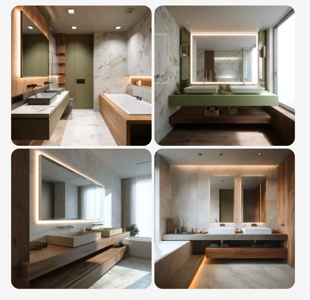 Визуализация интерьера в разных планах Визуализация интерьера с Midjourney v7: разные планы