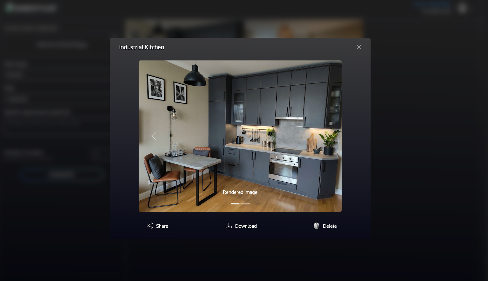 Индустриальный интерьер кухни от HomeStyler AI Индустриальный интерьер кухни от HomeStyler AI